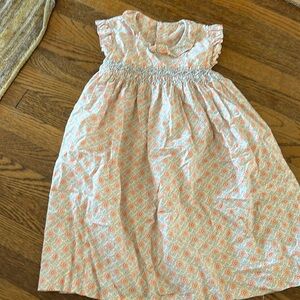 Girls floral cotton dress ruffle neckline
